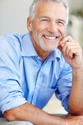 Older man with Dentures at Grins & Giggles Family Dentistry in Spokane Valley, WA